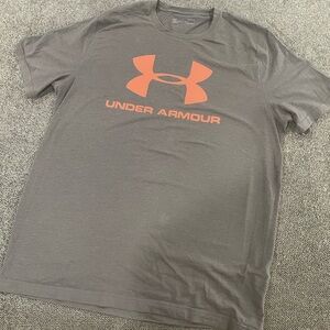 Under Armour Gray Short Sleeve Tee with Orange Logo